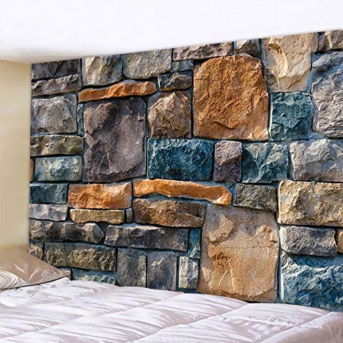 N/Ａ Tapestry 3D Printing 3D Colored Stone Brick Retro Tapestry Wall Hanging Bohemia Art Print Tapestry Room Home Decoration Indoor Outdoor Beach Picnic Mat Home Decoration Crafts Gifts #TOP17
