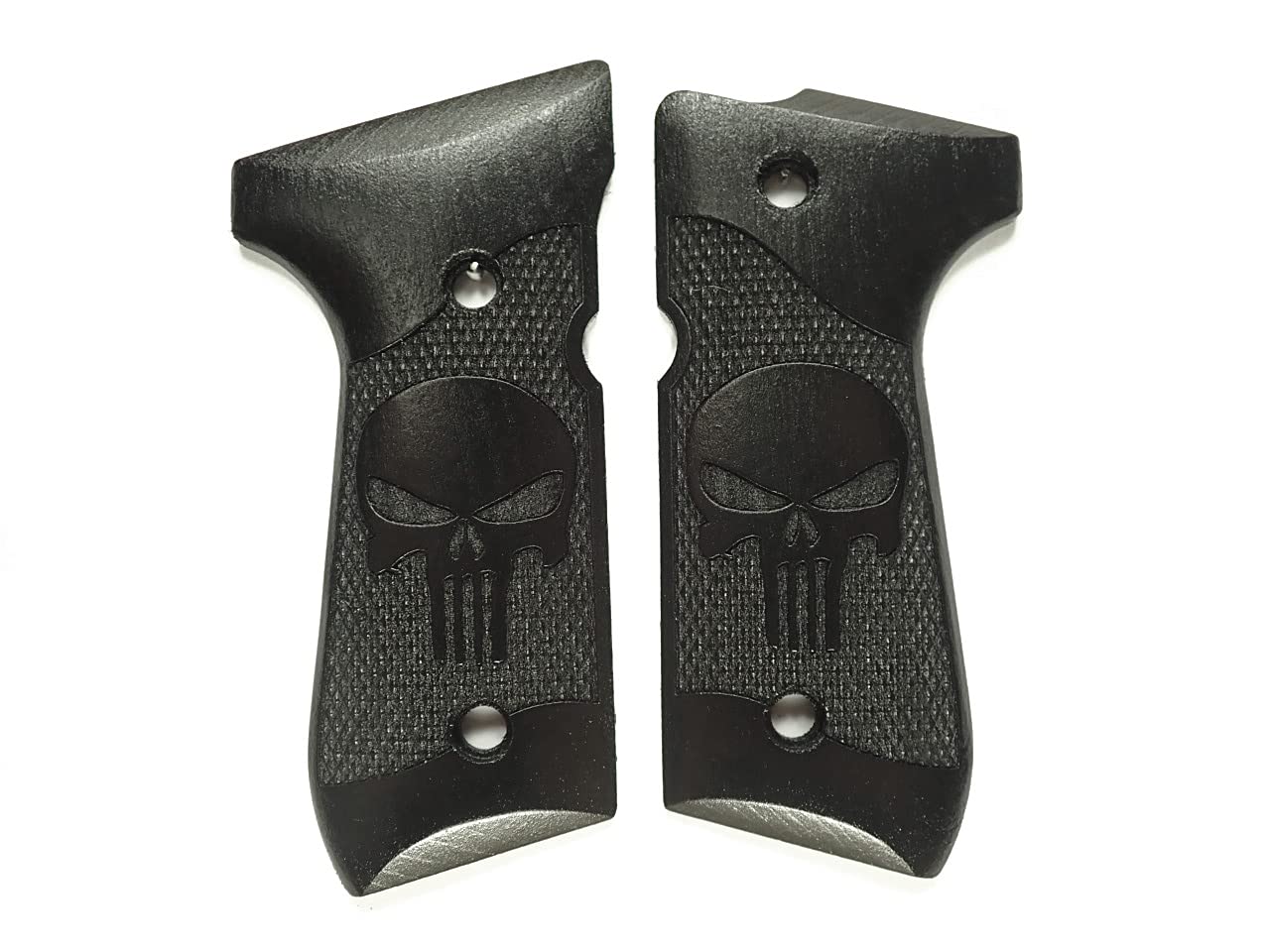 Ebony Punisher Beretta 92fs Grips