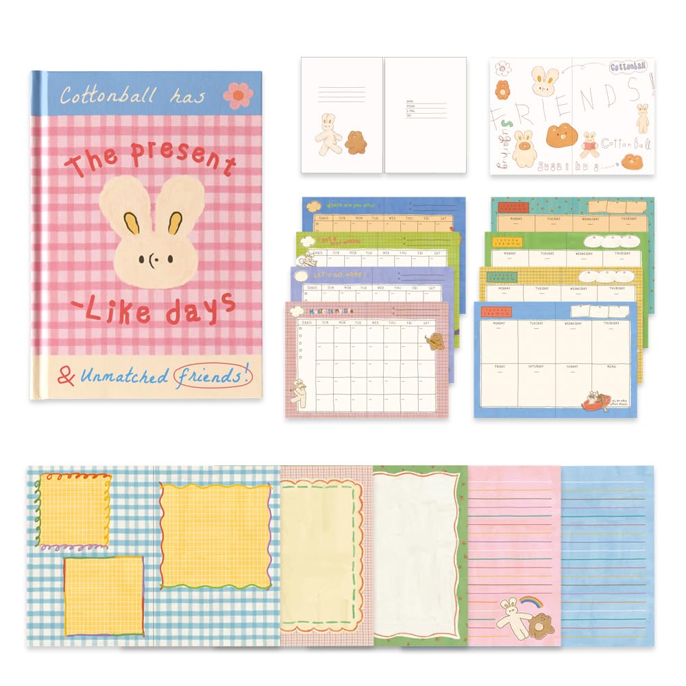 Monolike Unmatched Friends 6-Month Hardcover Diary, 06. Candy Pink - Academic Planner Weekly & Monthly Planner Undated