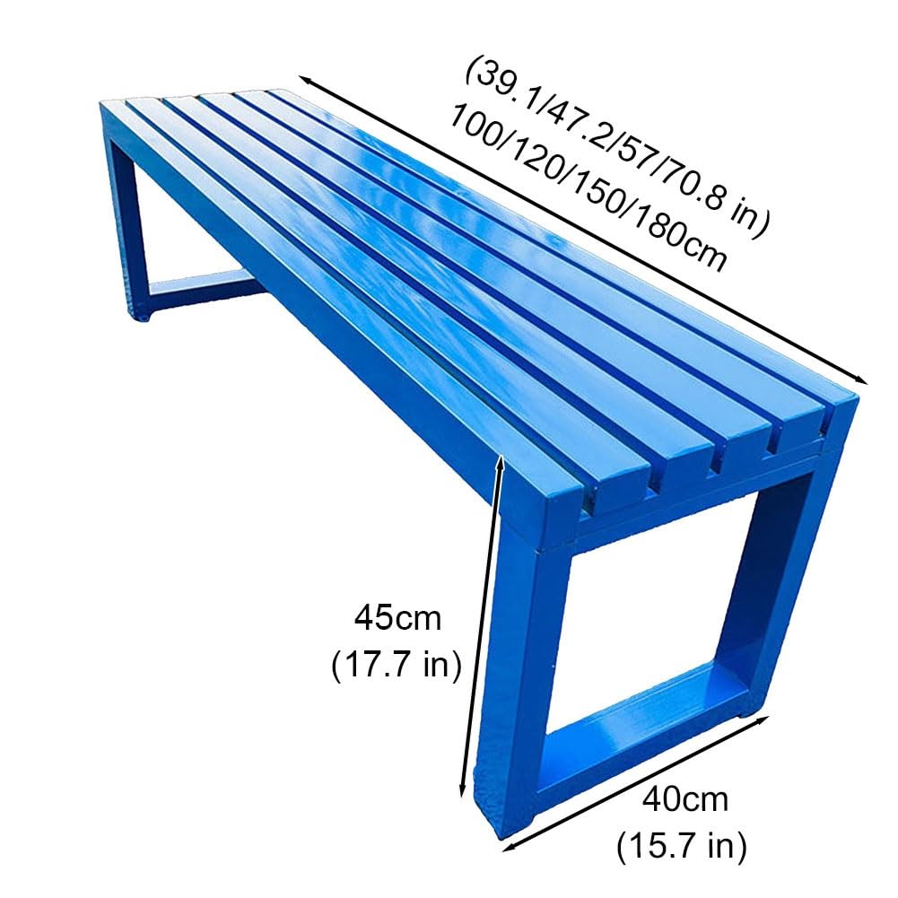 Wetterfeste Outdoor-Bank aus Stahl, Terrassen-Sitz, rückenfrei, Doppel-Gartensitz für Veranda, Balkon, Parkdeck, 120 cm, langlebiges und stilvolles Design