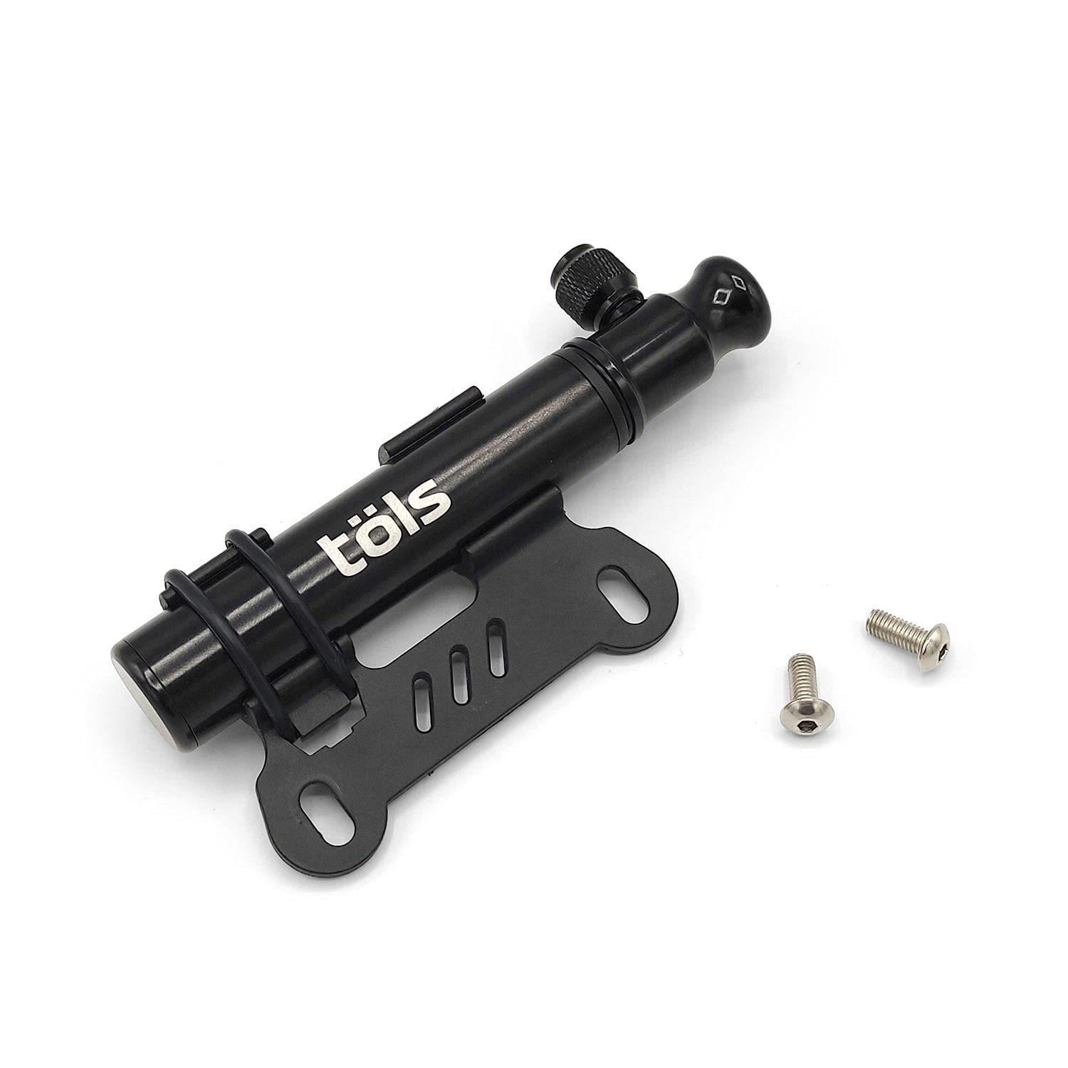 TÖLS Mini-Fahrradpumpe Aina, 132 ml, 80 PSI, Fahrrad-Reparaturset, inklusive Fahrradhalterung, tragbarer Luftpumpe für MTB, E-Bike und Rennrad, manuelle Steuerung oder CO2-Luftkompressor, Schwarz