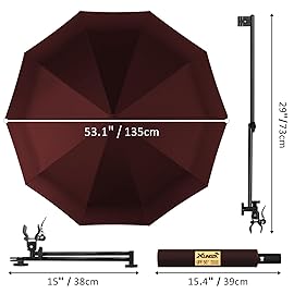 XLINGZA UPF 50+ Beach Umbrella with Adjustable Universal Clamp