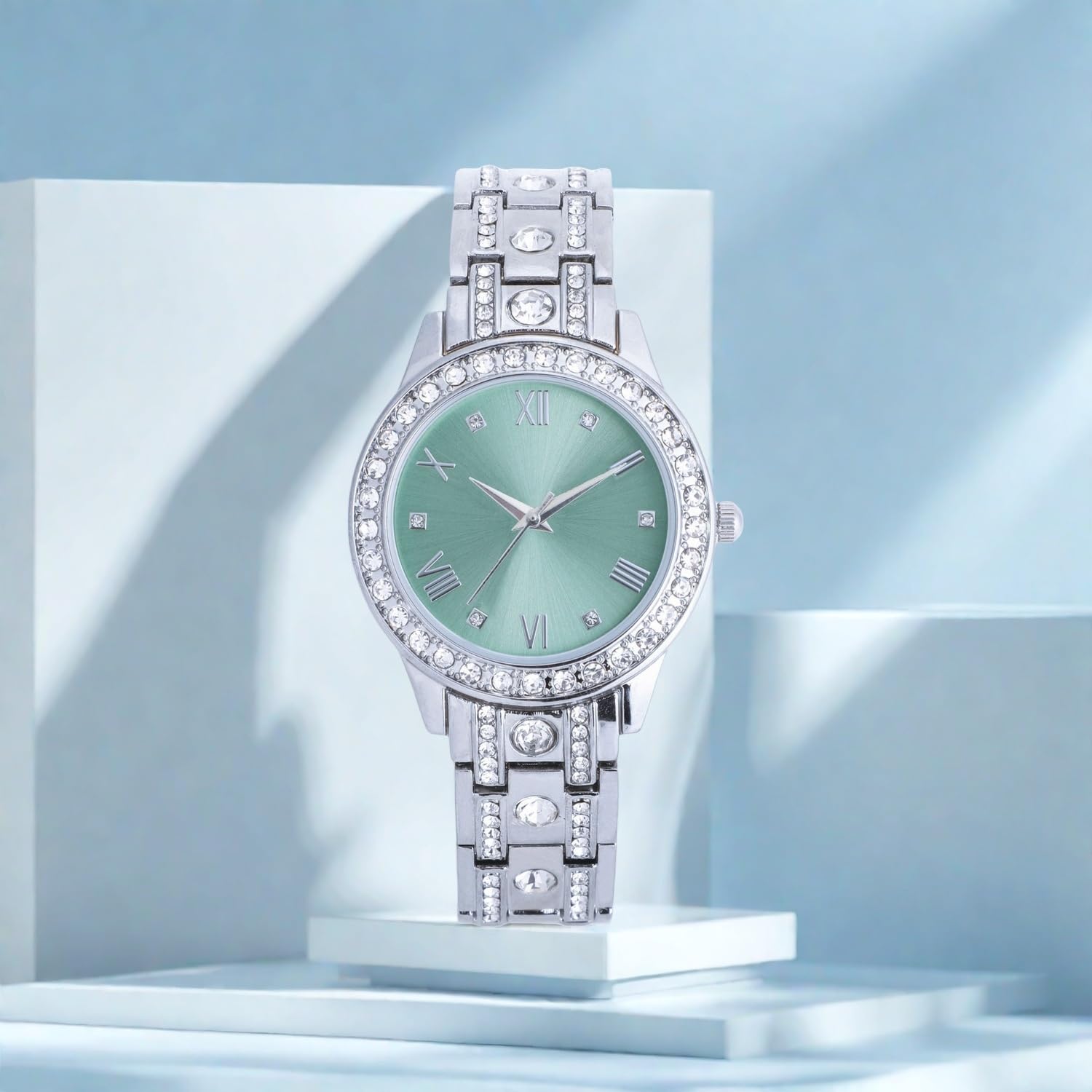NUOVO Orologio da donna Analogico al Quarzo con Bracciale in Acciaio Inossidabile Argentato, Impermeabile, lunetta in cristallo, Orologio da Ragazza in Argento