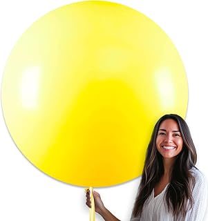 PartyWoo Yellow Balloons 4pcs Yellow Latex Helium Balloons 36 Inch