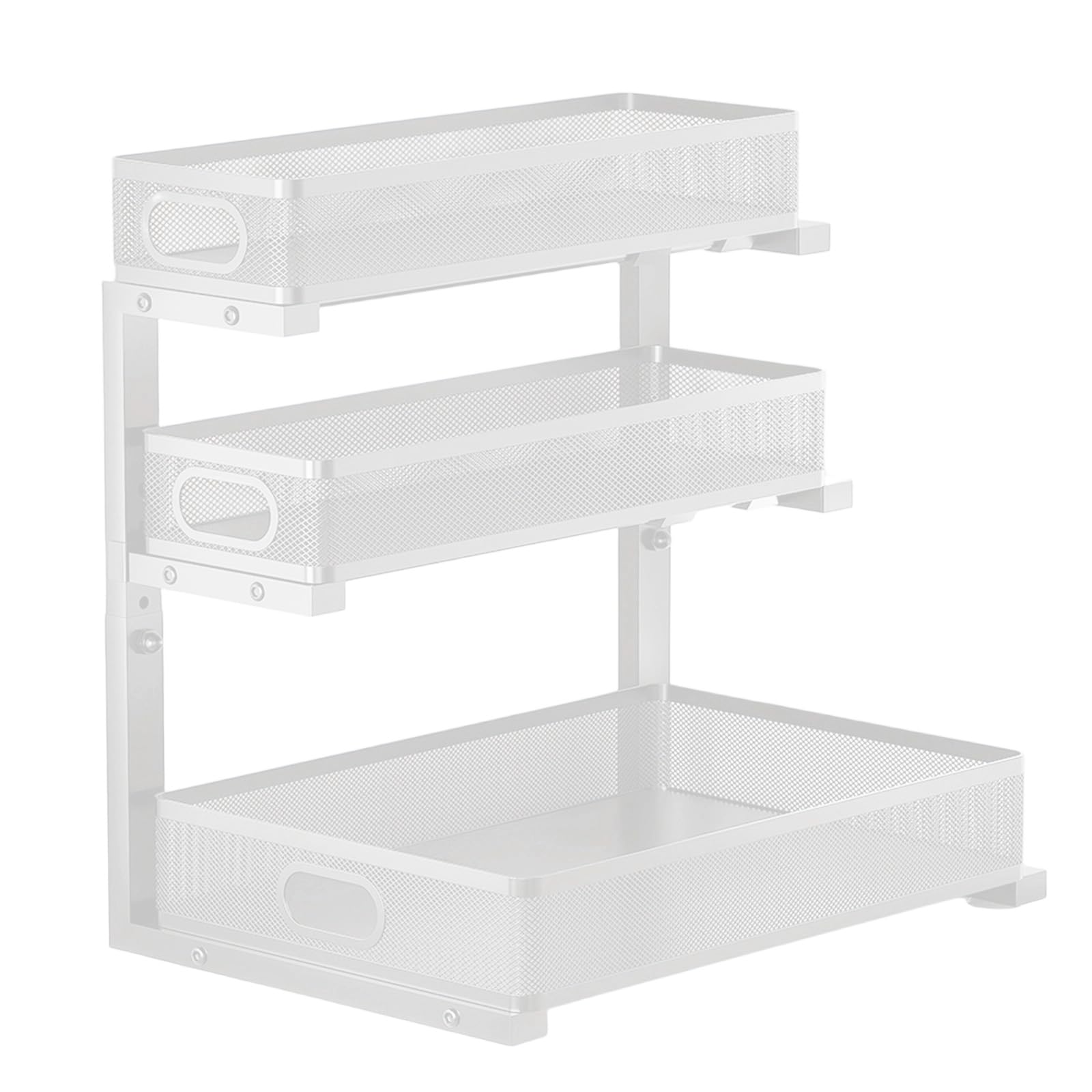 Jazuaiao White Spacious Slide Out Shelf Unit For Bathroom Kitchen Organization Featuring Sturdy Base Space Saving Shelf