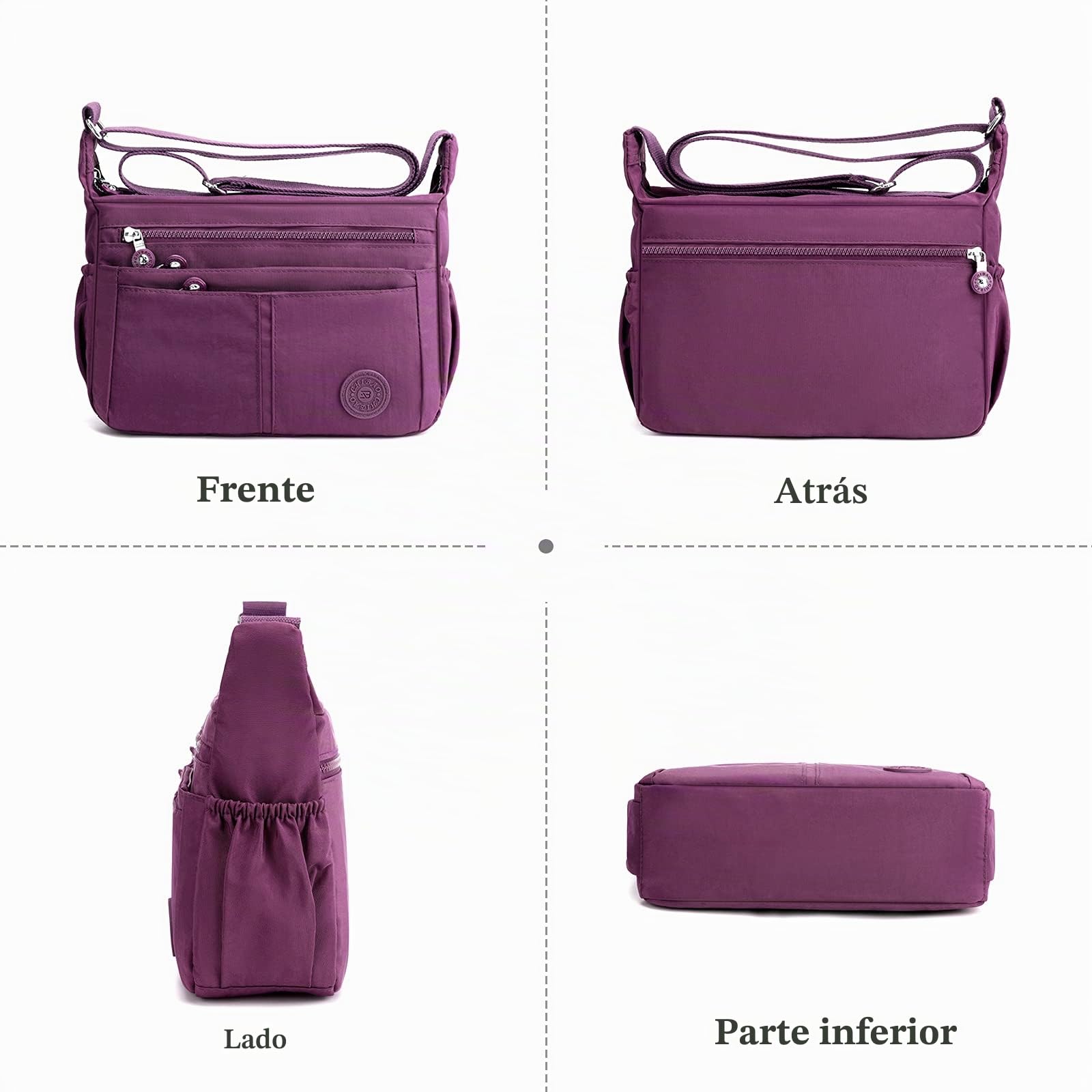 FANDARE Ligero Bolsos Bandolera Cuerpo Cruzados Mujer Bolsas de Mensajero Impermeable Nylon Deportes Escuela Shopper Sling Crossbody Bag