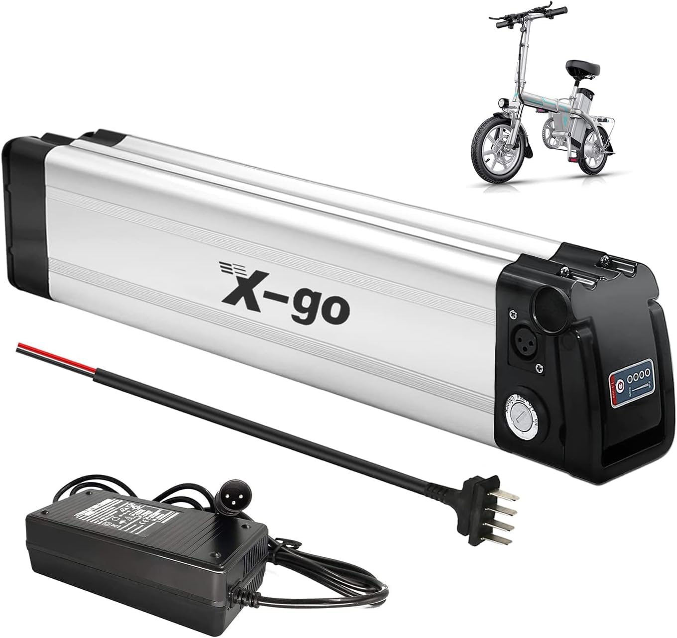 Yinyu X-go Bike Batterie 36V, Ebike Batteria 10Ah per Motore Batteria Della Bicicletta Elettrica (36V 10AH 4Pin Yingyu)
