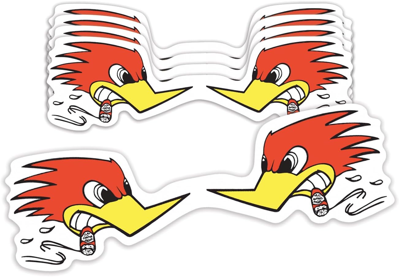GRITKULTURE Hot Rod Bird Mr. Horse Power Decal Stickers 5 Pack 5.1 inch for Automotive Tool Box- Vinyl Decal Car, Truck, and Van – Indoor and Outdoor Use– Waterproof. for Laptop, Tumbler, and Wall