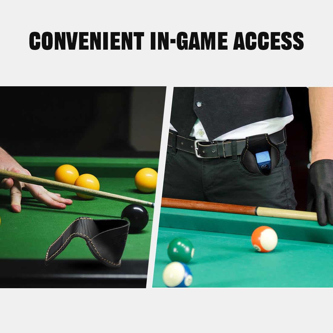 KONLLEN Billard Cuir Porte-Craie Sac Poche Snooker Piscine Accessoires