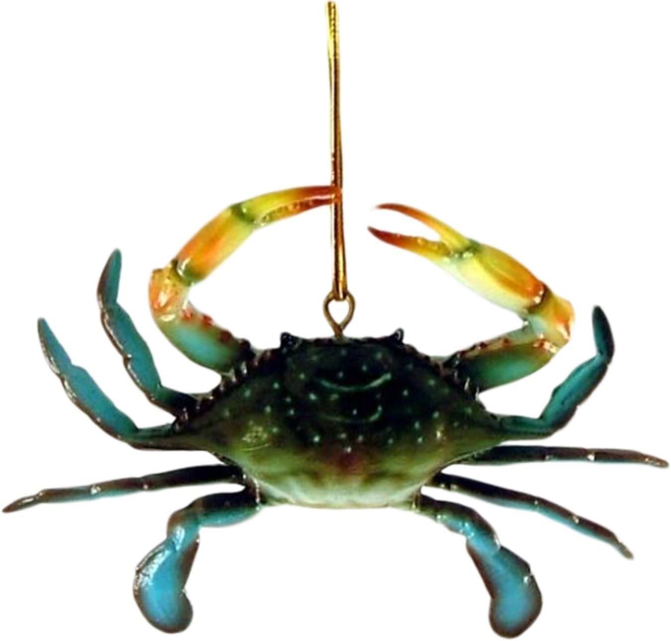 Dimensional Coastal Maryland Blue Crab Resin Christmas Ornament 4 Inches