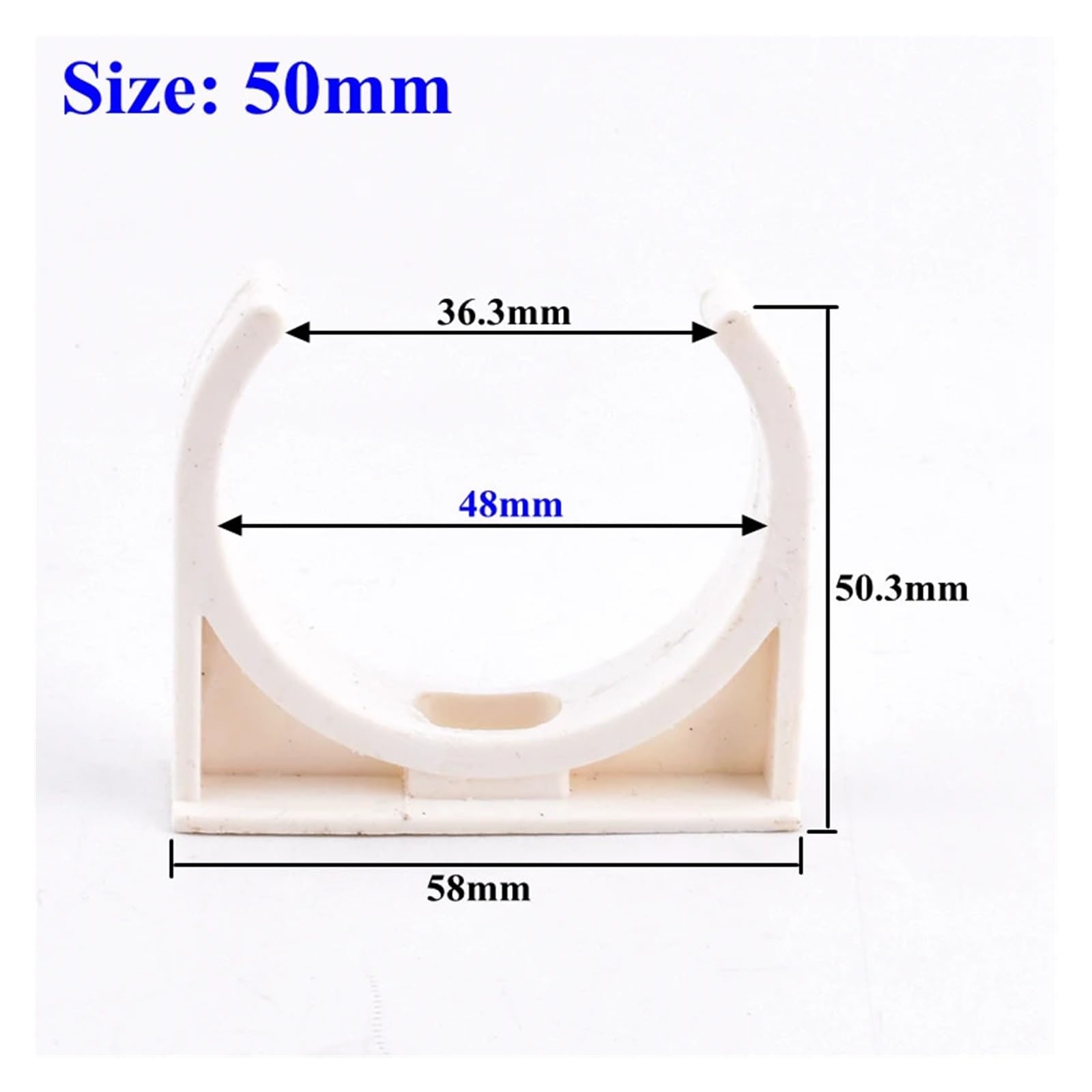2~50 Stück 20~50 mm weiße PVC-Rohrschelle, Wasserversorgung, Gartenbewässerung, Rohrschelle(Size 50mm,50 Pieces)