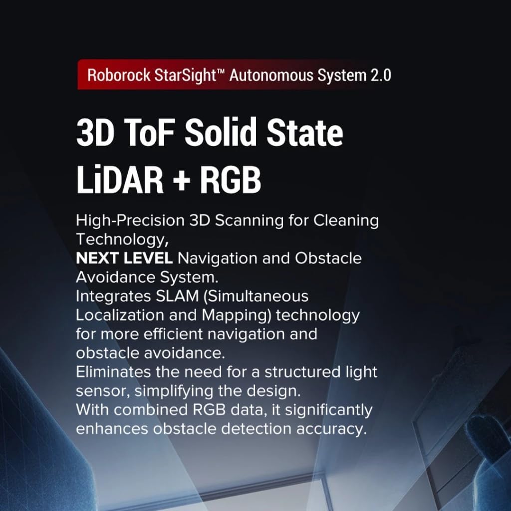 Roborock Saros 10R Robot Vacuum Black, [2 Year Local Warranty], Industry-Leading 20,000 Pa HyperForce Suction, 7.98cm Ultra-Thin Design, StarSight Autonomous System 2.0 - Image 6