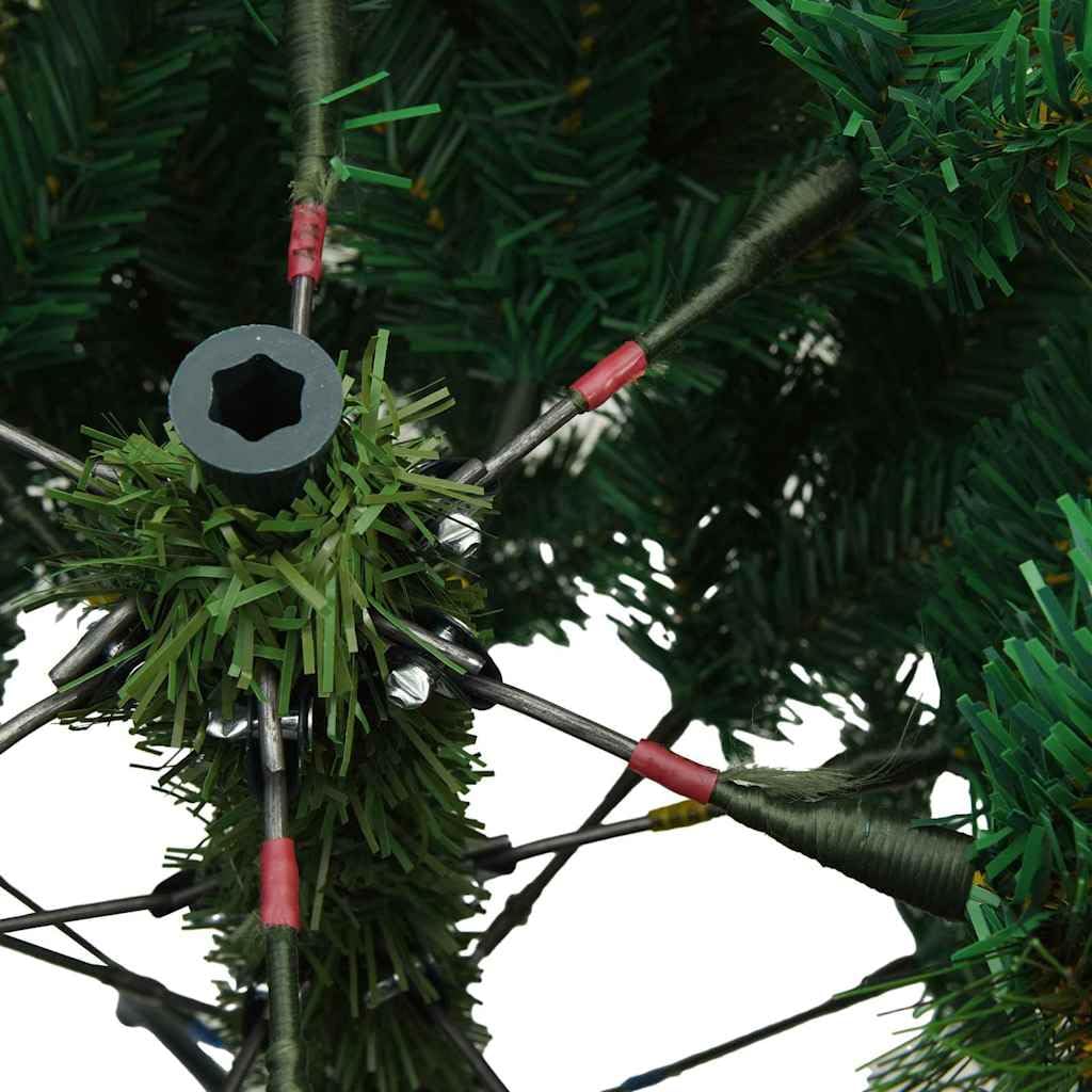 Árbol de Navidad Artificial Verde 180 cm | Ramas Articuladas de PVC, Base de Hierro Plegable, Moderno Minimalista, Interior y Exterior