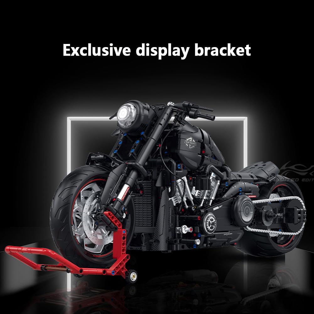 MISINI 60521 Technologie Motorrad Baustein Kit, 2260 Stücke MOC 1:5 Proportionale Sammelbare Super Motorrad Modell Kit, Baustein Motorrad Set für Bau und Anzeige