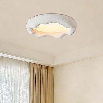 Nordic Wabi Sabi Cream Style Resin Ceiling Light Eye Protection Japanese Style Creative Minimalist Living Room Bedroom Restaurant Cloud Ceiling Lamp Fixtures