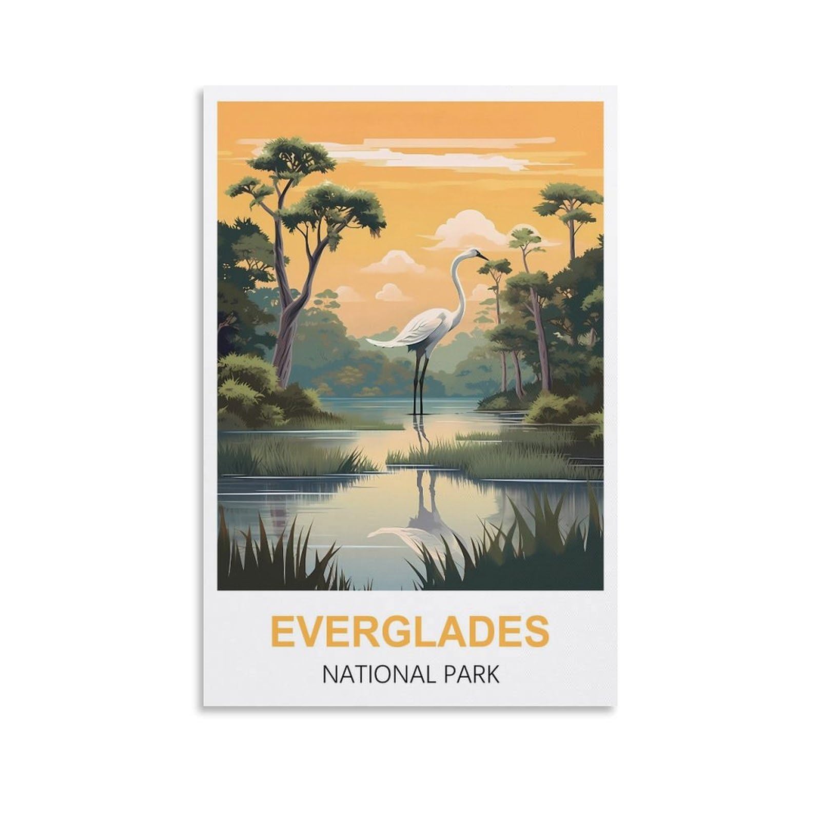 FJIWECWSQ Everglades National Park Vintage Travel Posters 08x12inch(20x30cm) Canvas Wall Art Painting Prints