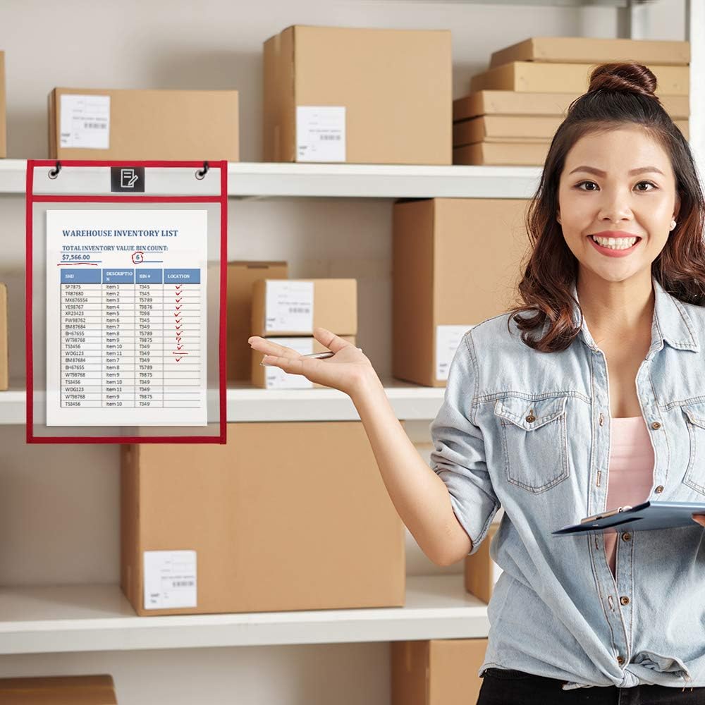 5 Pack Dry Erase Pockets 10x13 Inch 3 Hole - Clear Sheet Protector Pouches - Dry Erase Pockets Reusable Sleeves - Write and Wipe Pockets Pouches - Plastic Sleeves for Paper 10 x 13 - Dry Erase Sheets : Office Products