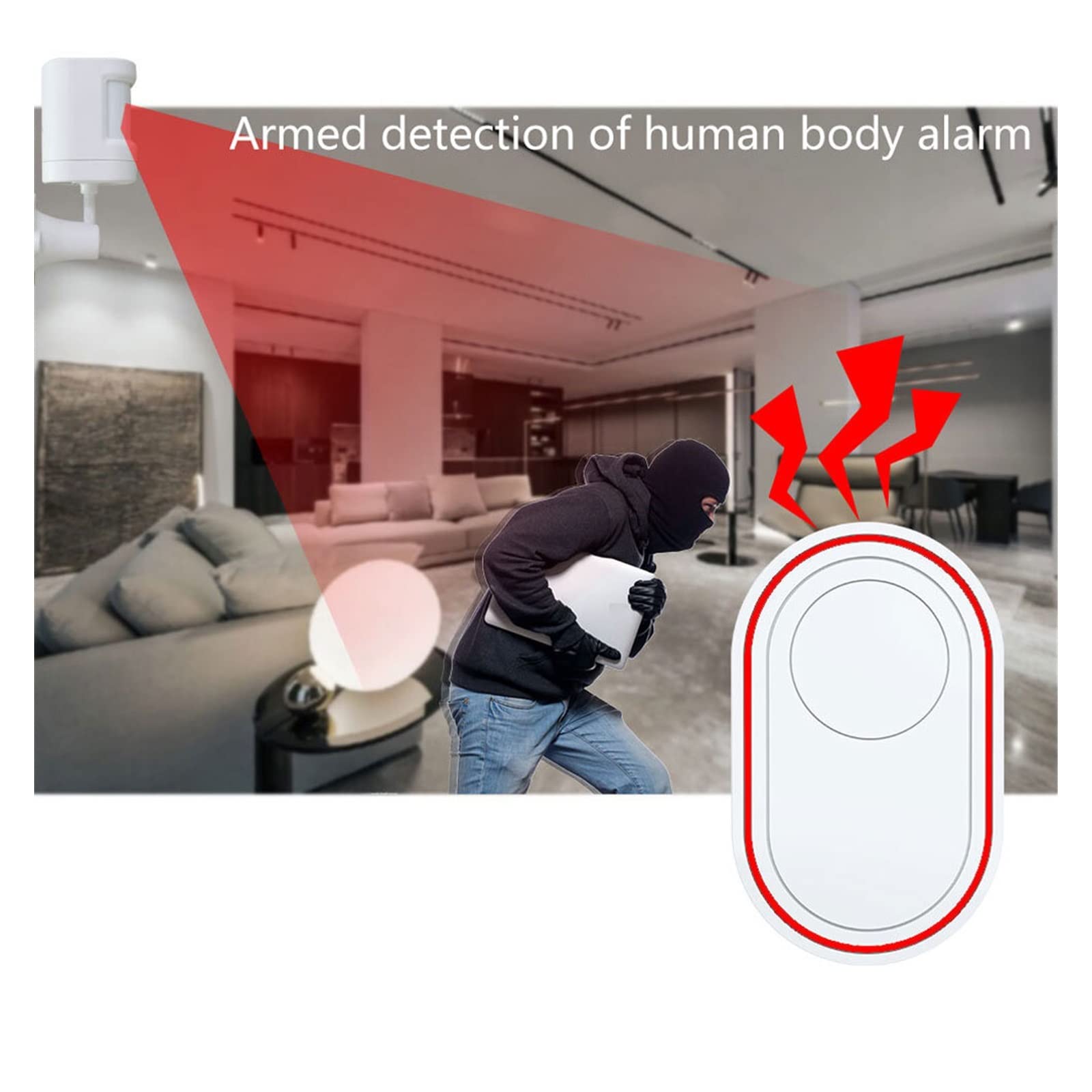 DB11 Tuya WiFi Sistema Inteligente de Alarma for el hogar Campana de la Puerta de Seguridad inalámbrica Aplicación Timbre de Control Pir Sensor de Movimiento(DB11-C)