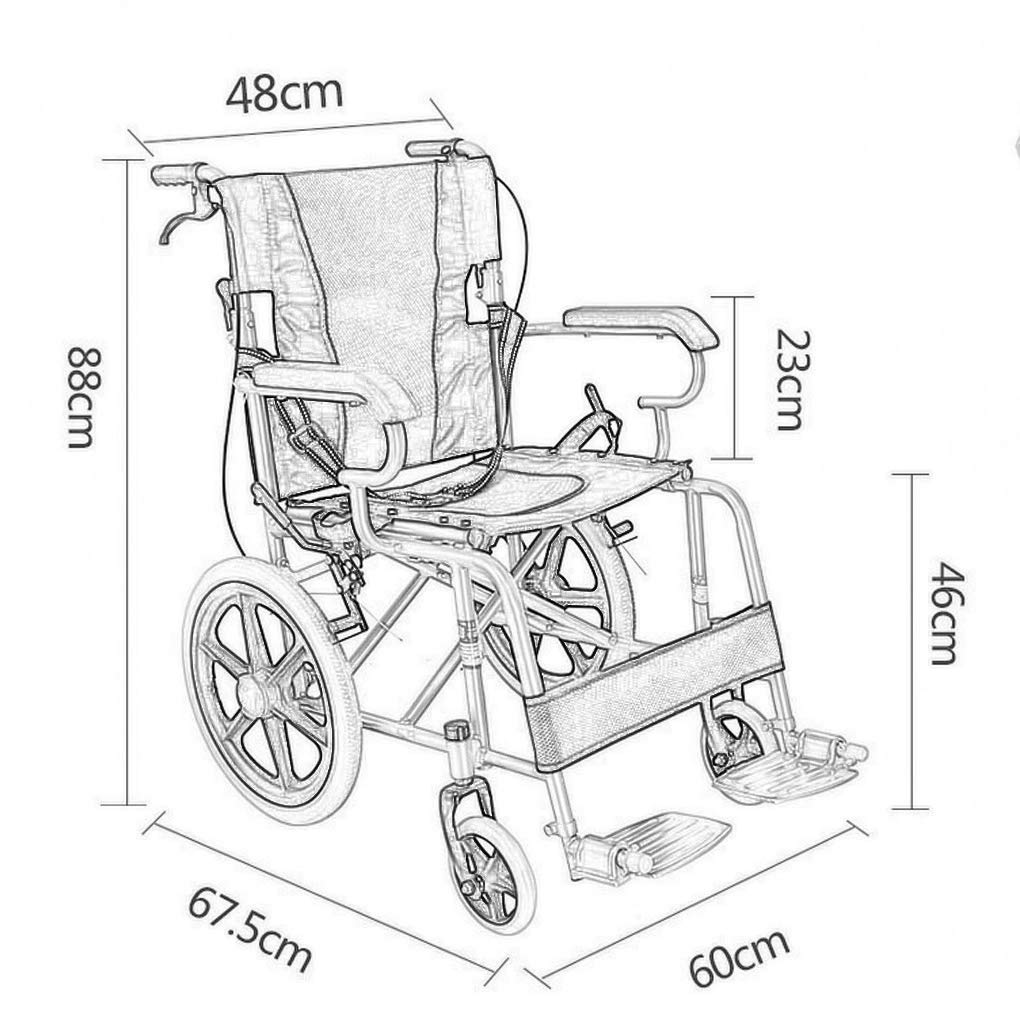 Sedia a rotelle,Ausili per la deambulazione del carrello di supporto per disabili per anziani in lega di alluminio per il trasporto portatile