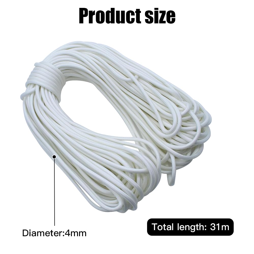 Paracord 550,nylon Paracord fluorescente, Max. 250kg (550lbs) cordino paracadute,Luminoso Paracord 4 mm, corda multiuso di sopravvivenza per Attività All'aperto,campeggio