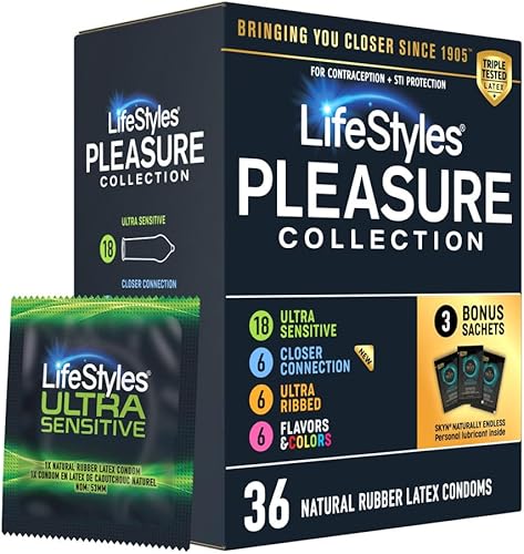 Miniatura 6 de LifeStyles Sensación ultra sensible Sensación natural Lubricó condones de látex negro 40 cuentas 1746