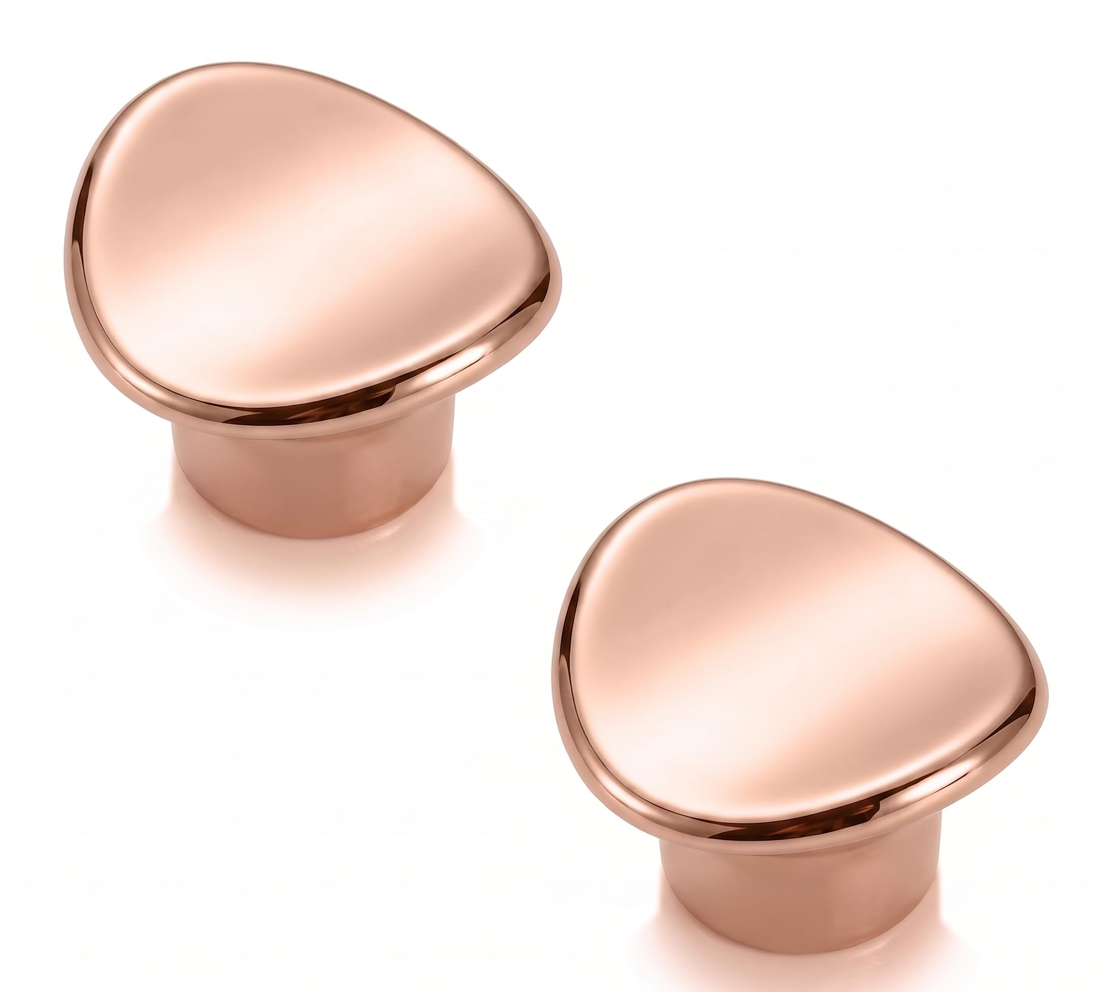 jagger jag401 drawer knobs for home & office – durable and elegant stainless steel door knob for cabinets, cupboards & dressers (2, rose gold (curv round))