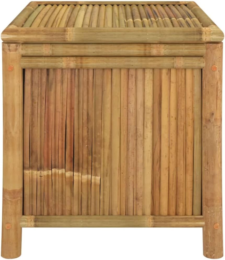 Garden Storage Box Bamboo Polyethylene (PE) for inner bag Medium,Rustic Bamboo Garden Storage Box with Ample Space for Outdoor Essentials, Patio & Indoor Use Storage Boxes