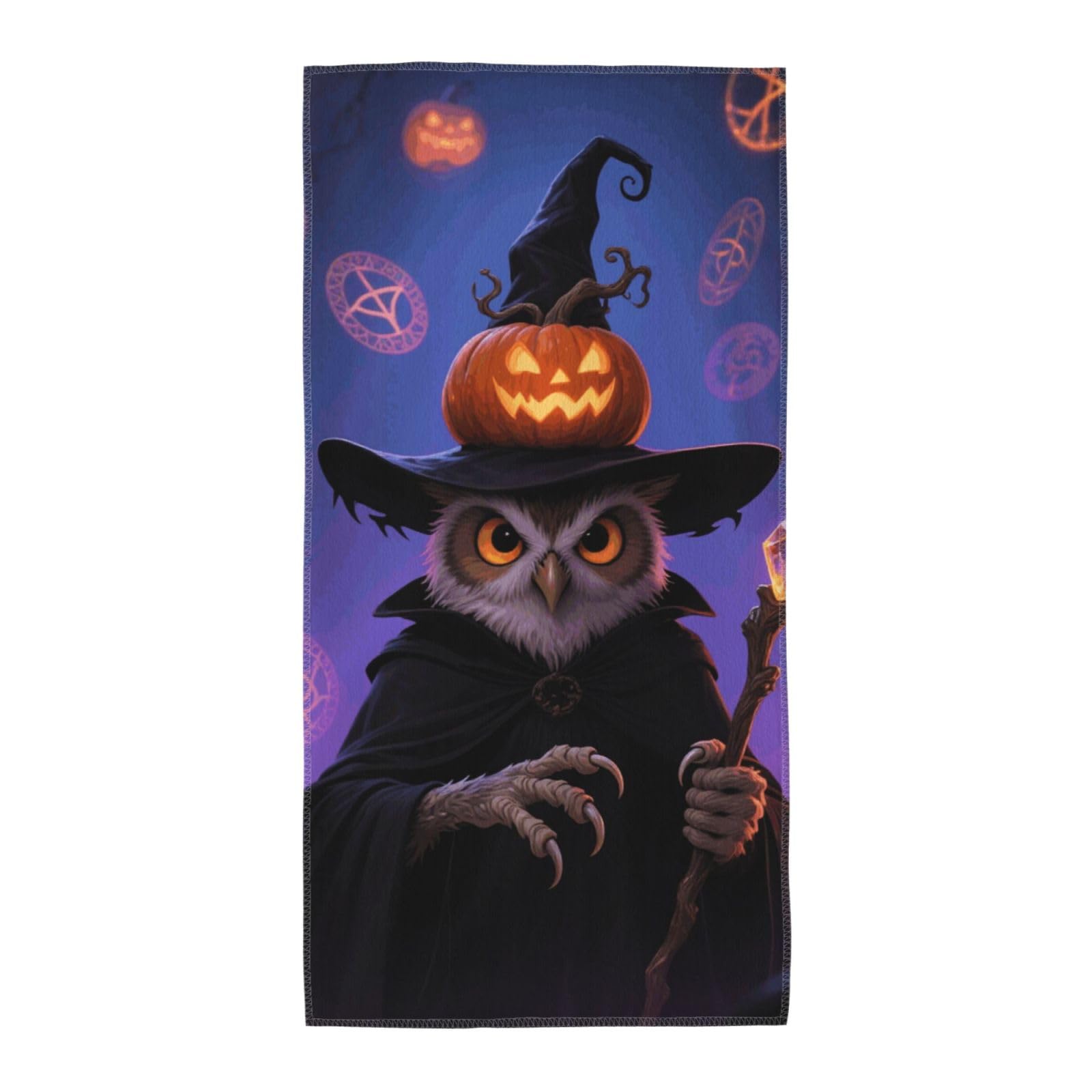 FekiLoot Absorbent Hand Towels 12"X24" Decorative Bathroom Towel Soft Microfiber Face Towel Halloween Owl Pumpkin Dish Kitchen Towels for Bathroom Kitchen Hotel Spa Bath Towels