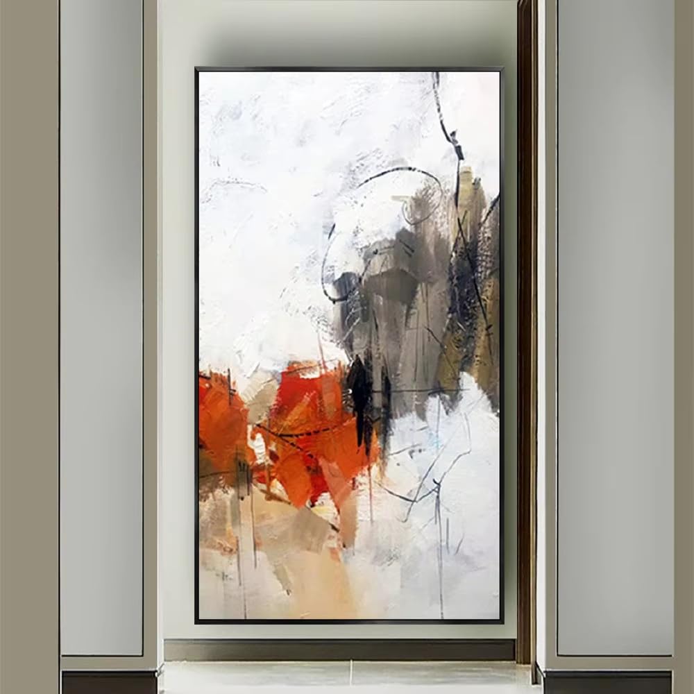 AEFOUU Canvas Wall Art Print Abstract Painting Canvas Textured Boho Colorful Block Paintings Decor Living Room Wall Art Picture(50x100cm/20x40in/Frameless)