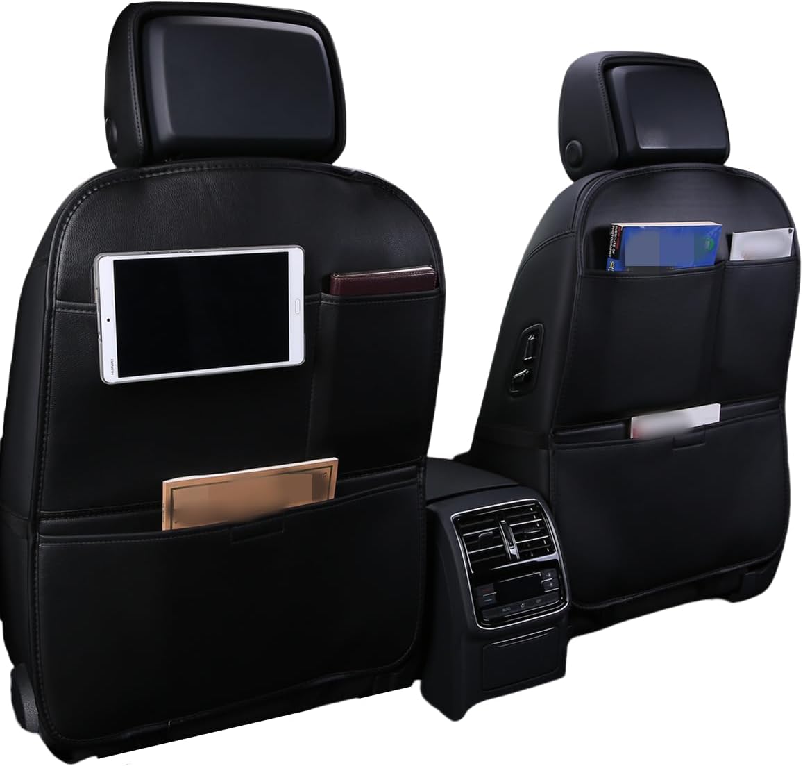 Lebogner Kick Mat Auto Seat Back Protectors + 3 Organizer Pockets, 2