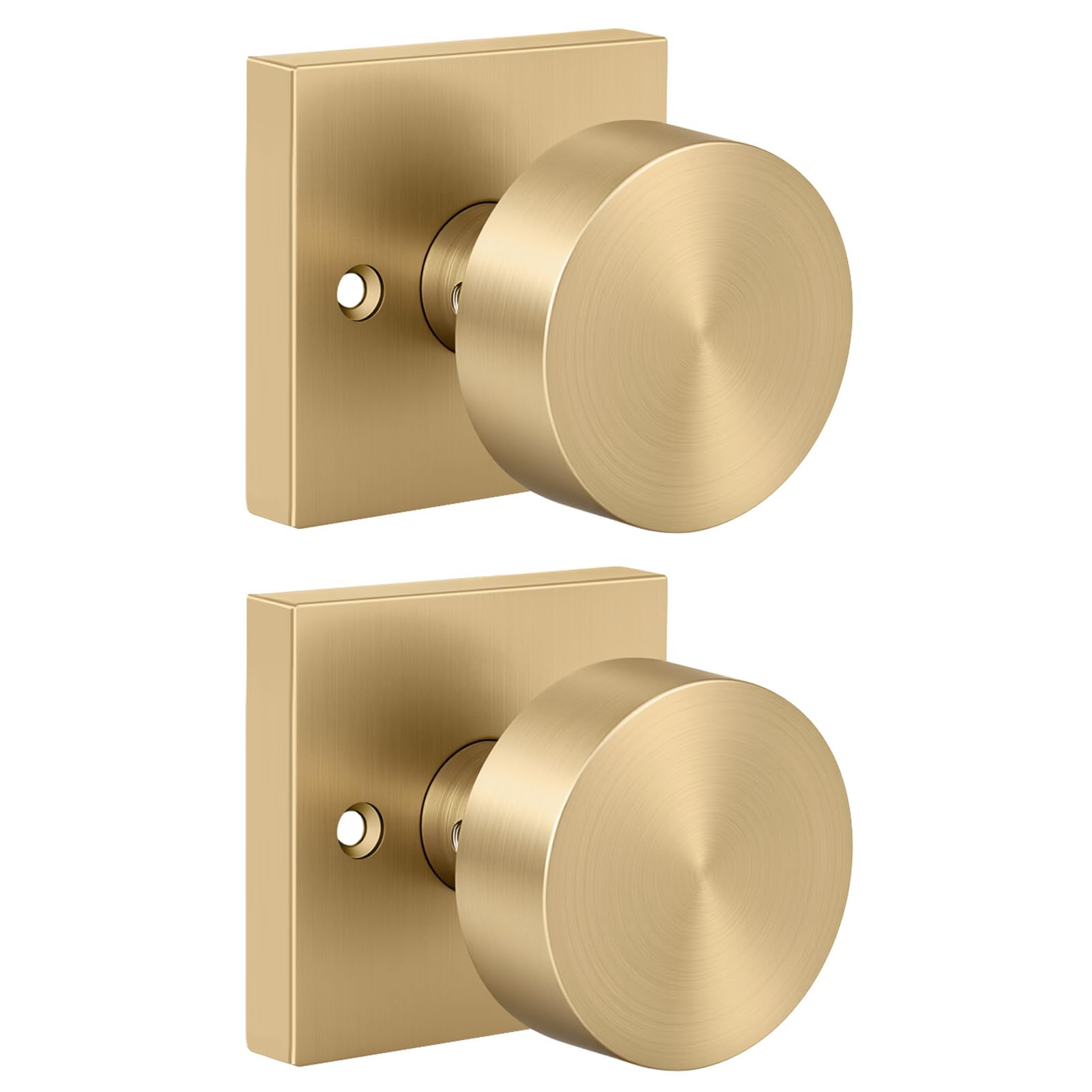 Gold Door Knobs - 6 Pack Zinc Alloy -12