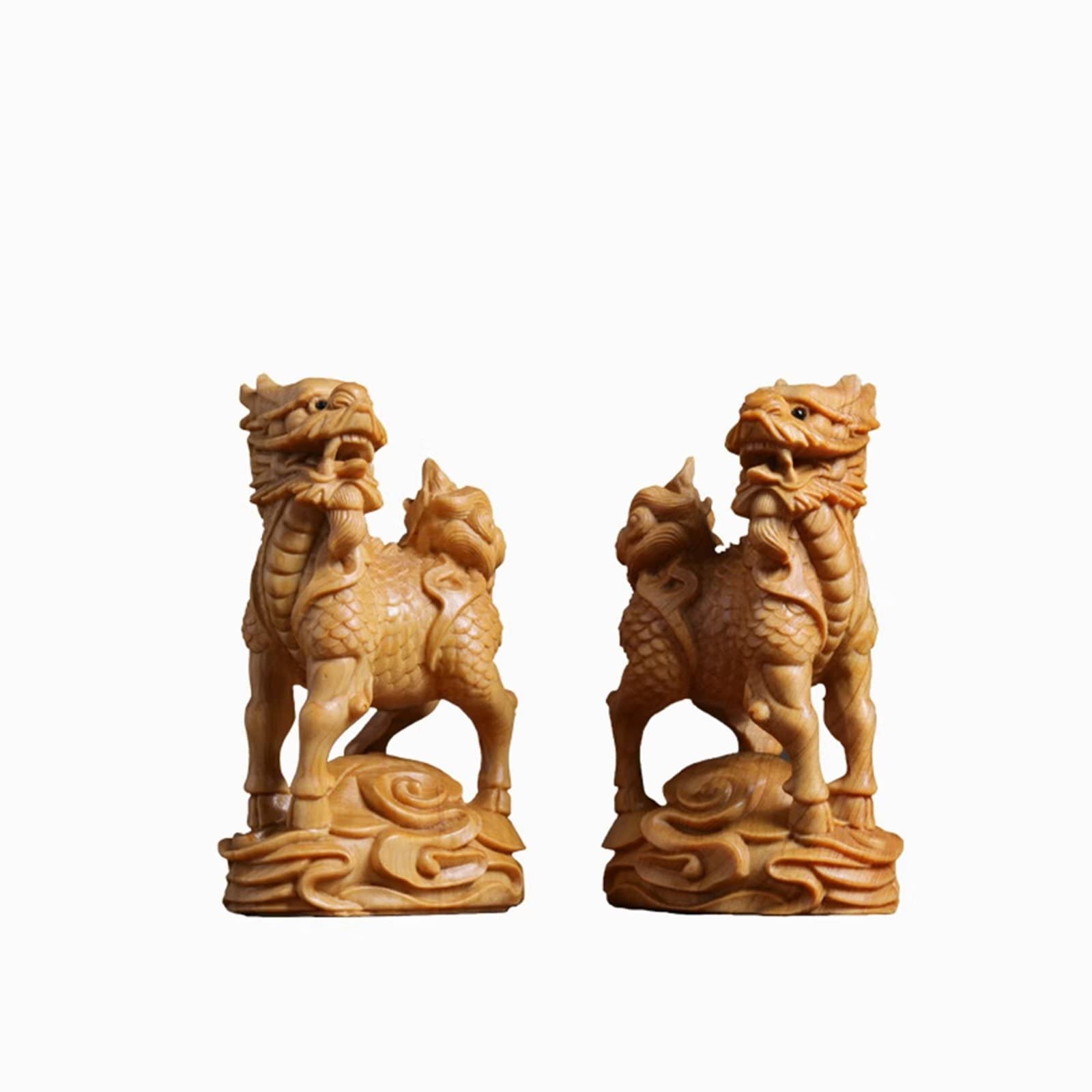 A Pair Chinese Feng Shui PiXiu/PiYao Statues, Foo Dogs Figurine for Home Office Decor, Attracting Wealth and Good Luck, Eliminate Disaster