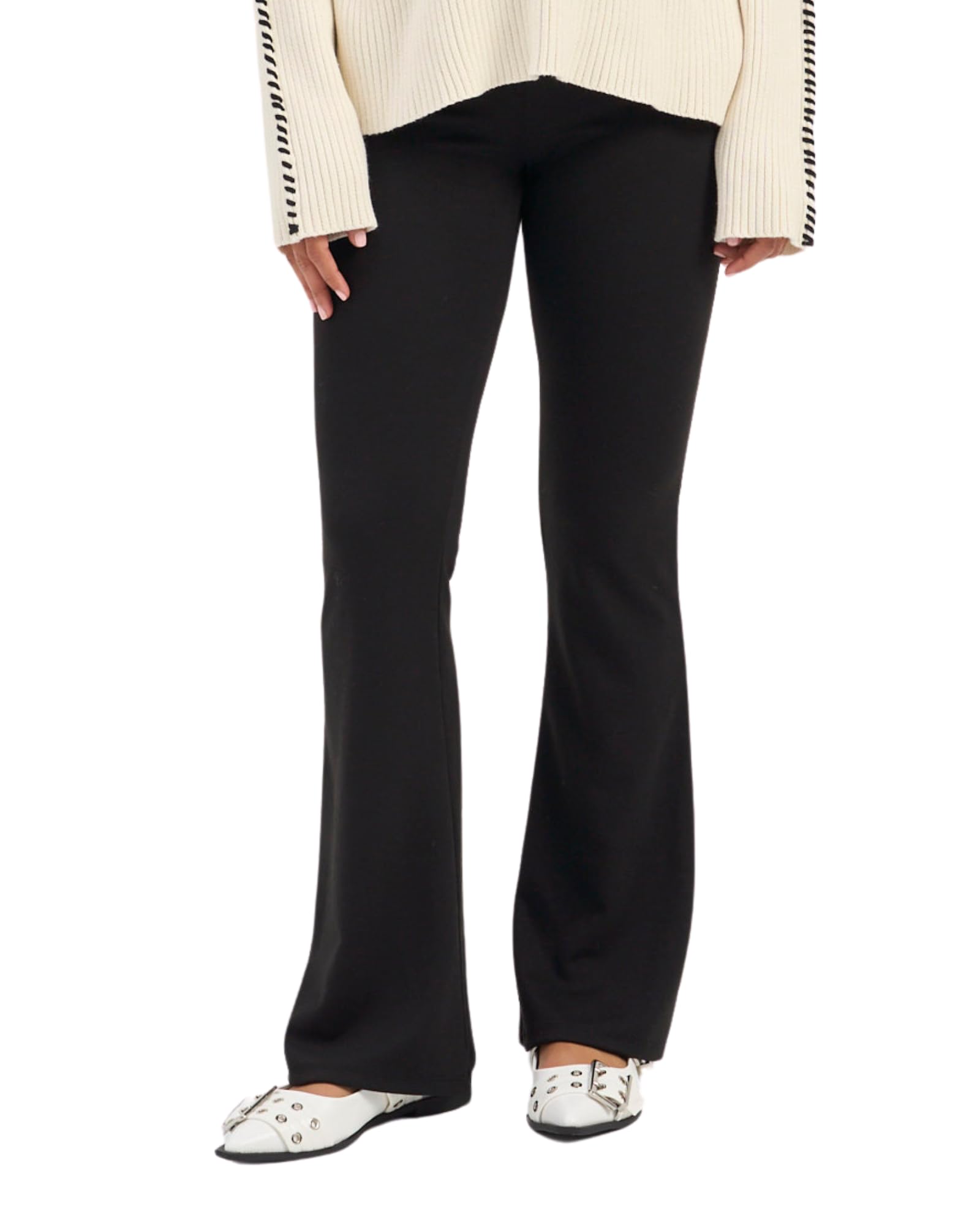 Only Women's ONLFEVER Stretch Flaired Pants JRS NOOS Pants, Black, M/30