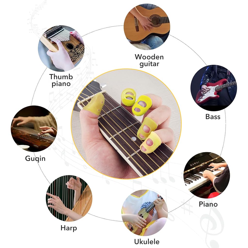PATPAT� 10Pcs Guitar Finger Silicone Cover for Kids Small Size Silicone Fingertip ProtectorsGuitar Finger Protection for Beginner Pressing String Finger Cover 18mm - Image 4 thumbnail