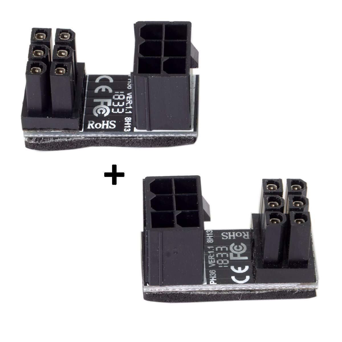 CY Adattatore di alimentazione ATX da 6 pin femmina a maschio pin 180 gradi per scheda grafica desktop - Scheda video - Immagine 6