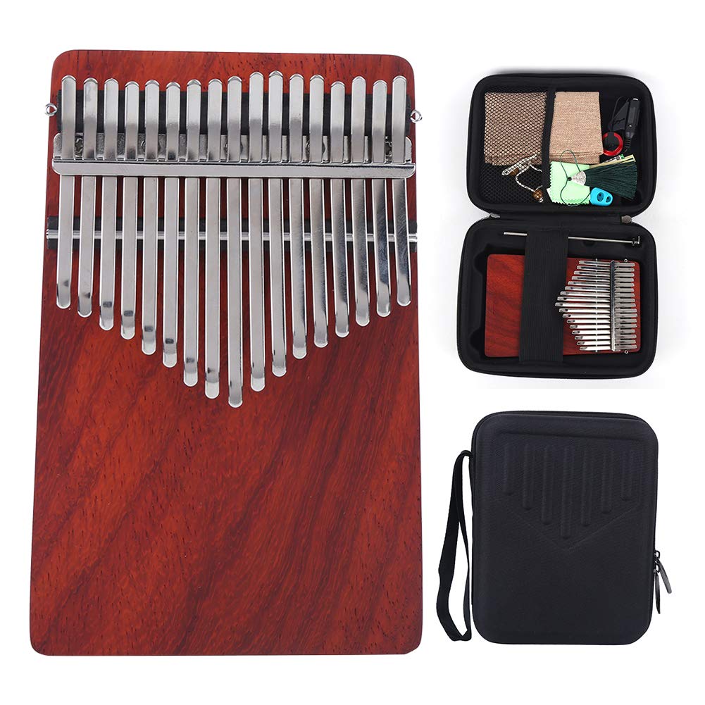 Kalimba Thumb Piano 17-klawiszowy Przenośny Drewniany Instrument Palcowy dla Początkujących z Narzędziami i Akcesoriami K17A