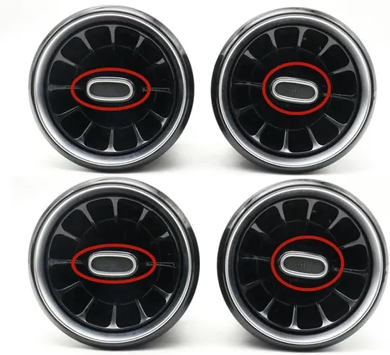 Front Dashboard Air Condition Vent A/C Outlet Turbo Interior Trim Compatible for Mercedes Benz V Class W447 Vito V250 V260 2015-2022(Black Middle 2 PCS)