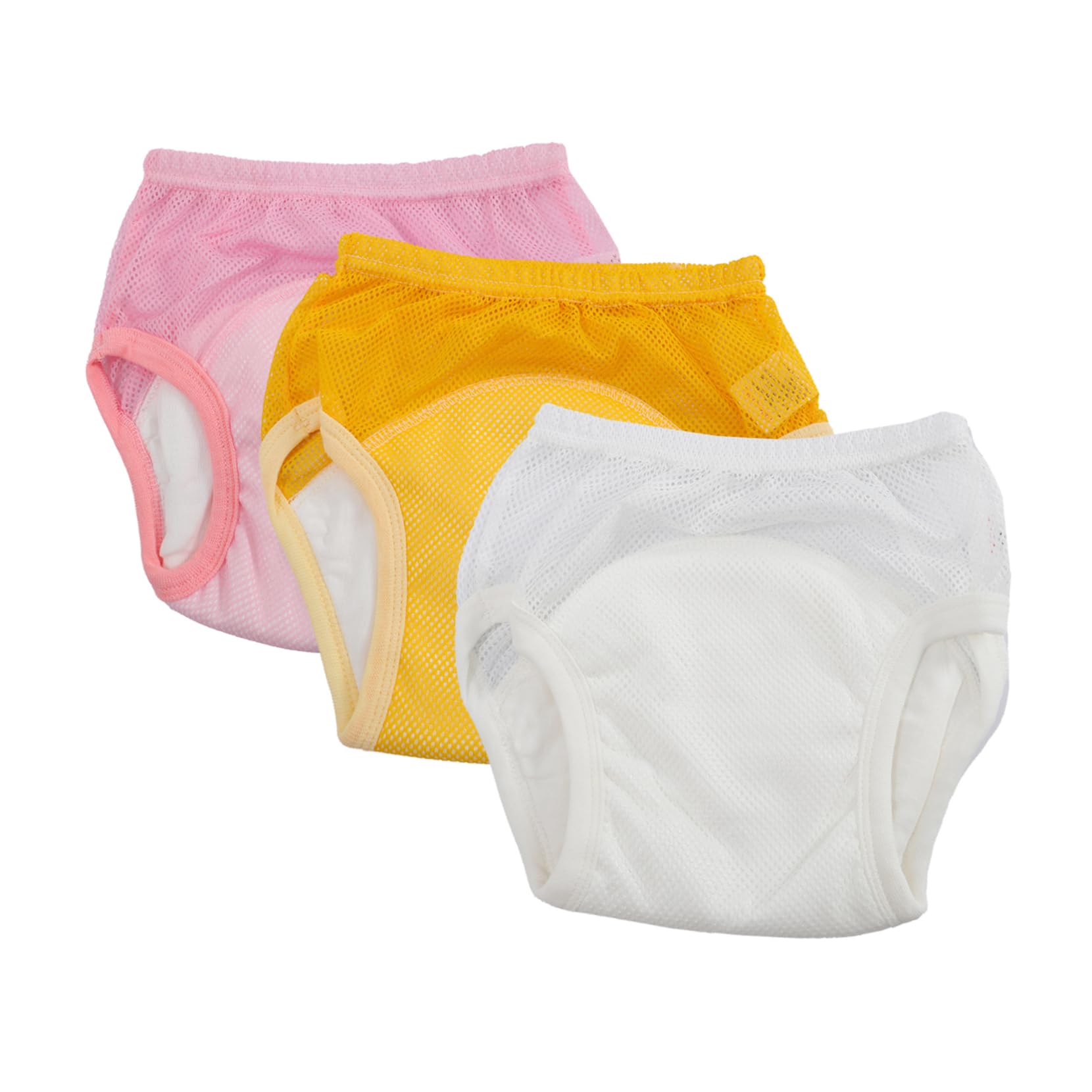 KOMBIUDA 3pcs Breathable Cotton Potty Training Pants for Washable and Reusable Training Underwear with Comfortable and Skin Friendly