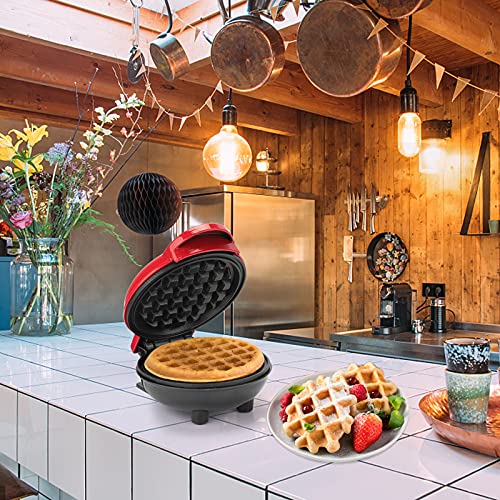FOUVIN Waffeleisen Maschine Mini, 4.80 3.46 in Edelstahl 350W Haushalts Elektrischer Kuchen Hersteller für Pfannkuchen… – Bild 3