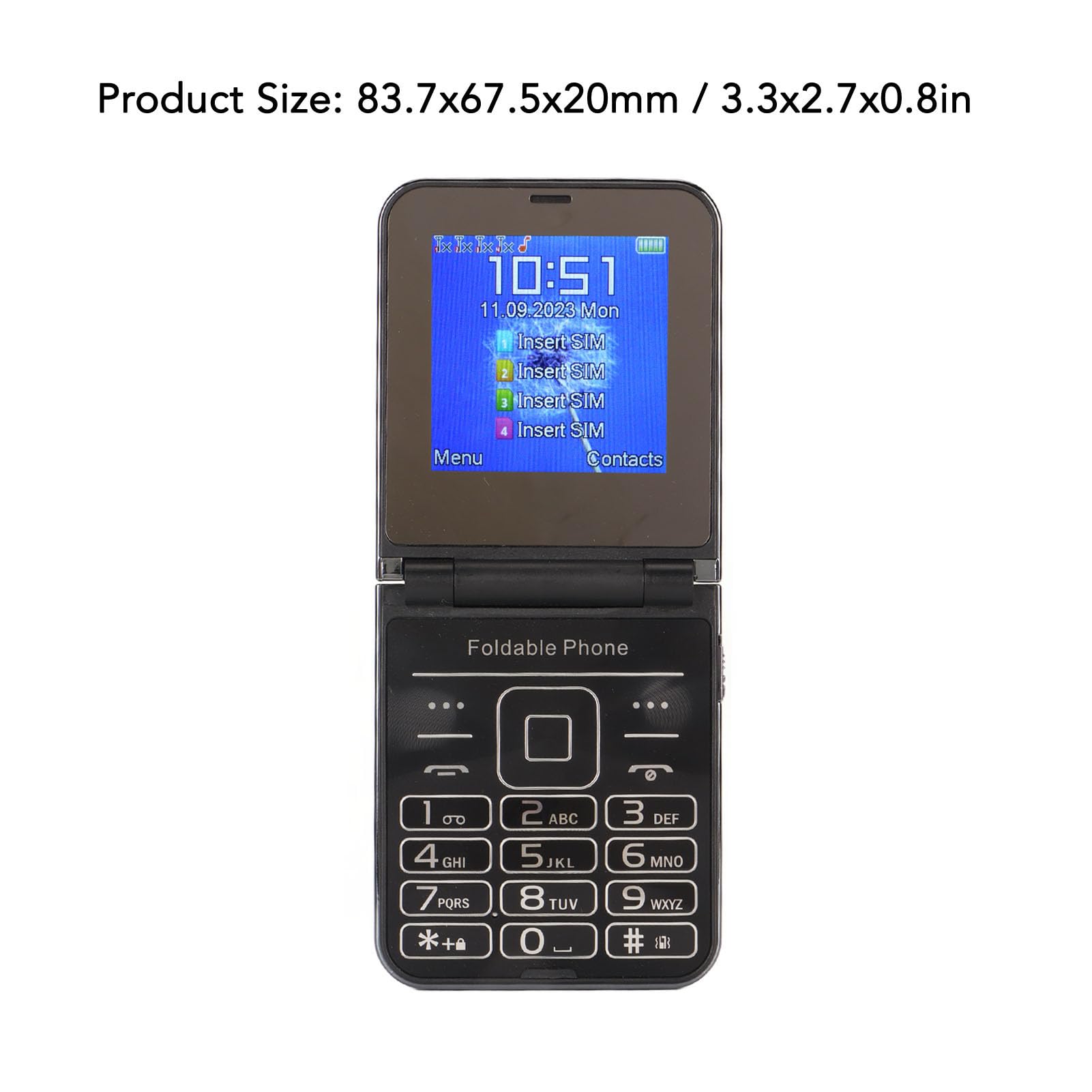 Téléphone Portable à Clapet I16 Pro Double SIM Non-Smartphone pour Personnes Âgées 2G, Modèle F15 Mini Pliable