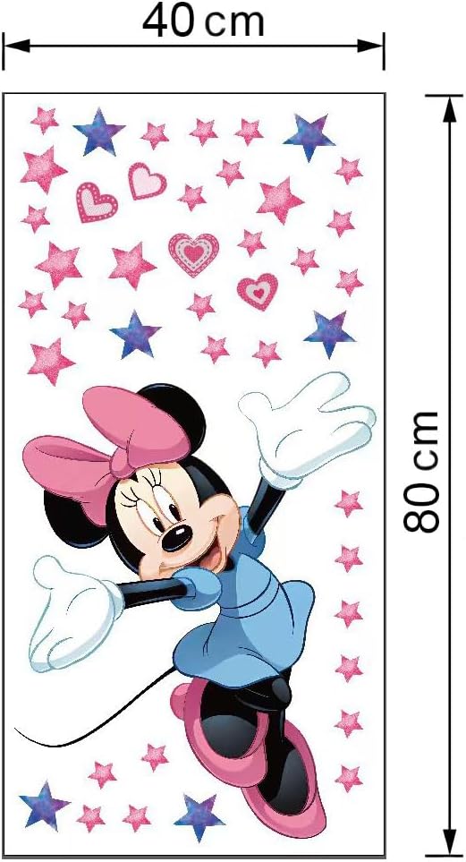 Mouse Pink and Stars Wall Decals Kids Room Stickers Cartoon Mural Decor Home 40 x 80 cm Baby Wall Stickers, Removable Vinyl Cartoon Peel and Stick 15.7X 31.5-inch Decals - Image 8