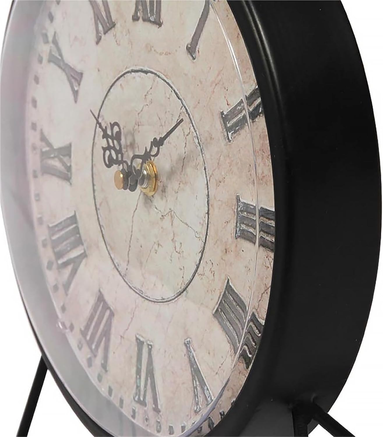 置き時計 レトロな装飾テーブルクロックホームリビングルームオフィス装飾時計シンプルなデスクトップアイアンクロック デスククロック