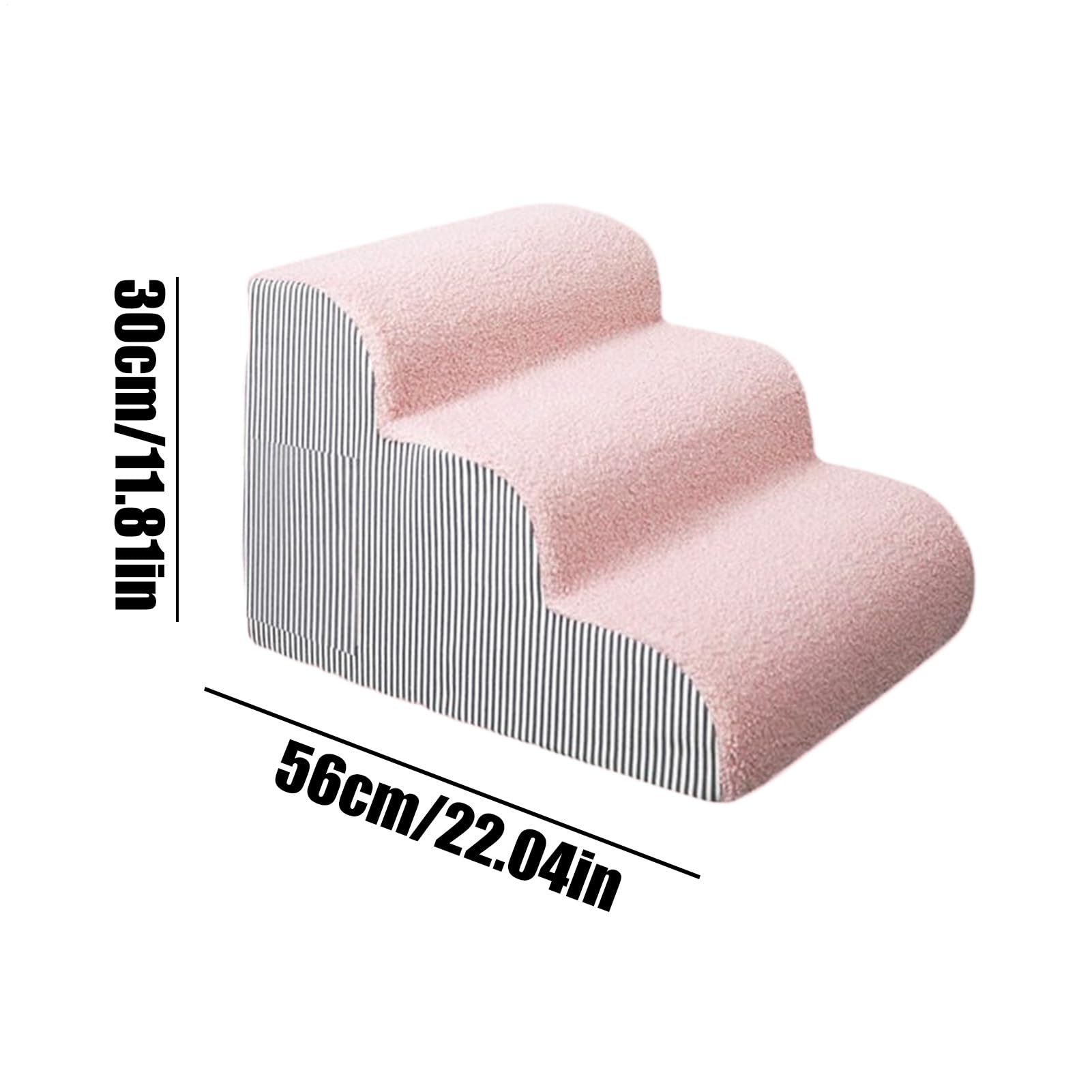 Escaleras Rosas para Perros, para Cama, Escalera Antideslizante de 2, 3 o 4 peldaños para Perros pequeños y Gatos, Escalera extraíble y Lavable para Mascotas, Ideal para sofá, Cama e Interior