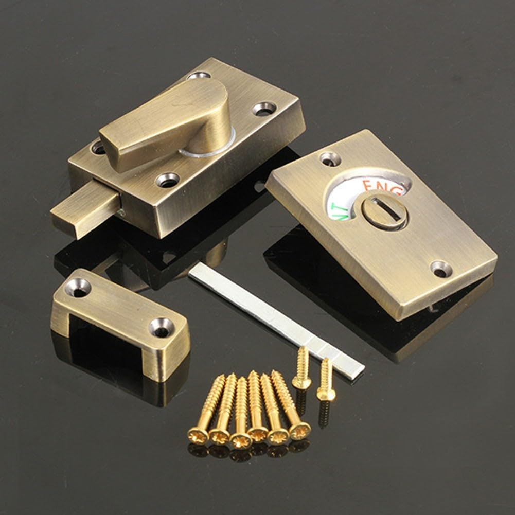 Latch Indicating Lock,Indicator Door Lock Indicator Lock,Bronze Indicator Bolt Vacant Engaged Bathroom Privacy Wc Toilet Door Lock Matt for Toilets/Showers and Bathrooms