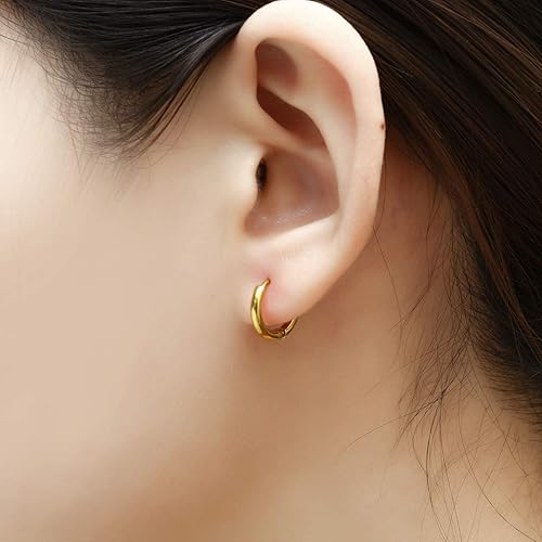 Miniatura 4 de Aretes de aro de acero inoxidable quirúrgico de 0.315in0.394in0.472in para mujeres y hombres, Acero inoxidable