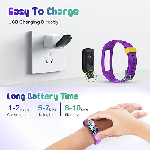 Miniatura 7 de Reloj inteligente de seguimiento de actividad física para niños, reloj inteligente impermeable con podómetro, ritmo cardíaco, seguimiento del sueño,