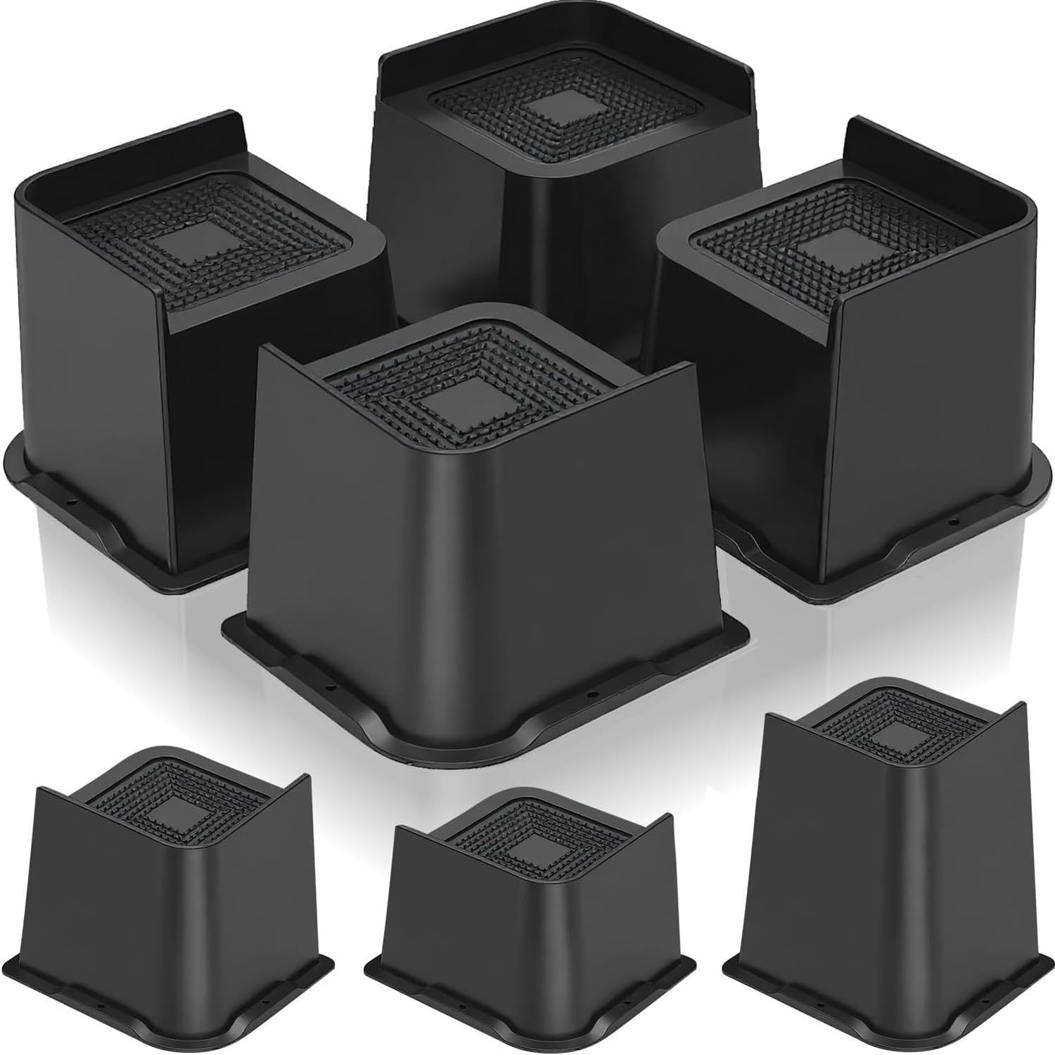 Exquilnova 4 Pack Bed Risers Heavy Duty，Furniture Risers 3 Inch Set of 4, Heavy Duty Bed Risers for Sofa, Black