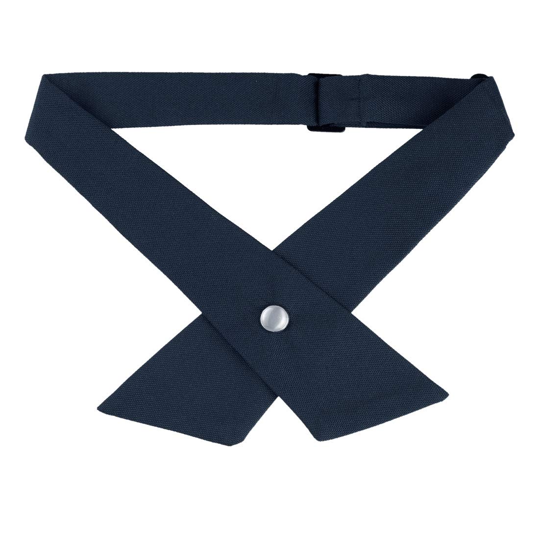Elerevyo Women's Navy Blue Adjustable Criss-Cross Bow Ties Uniform Solid Color Neck Tie For School One Size