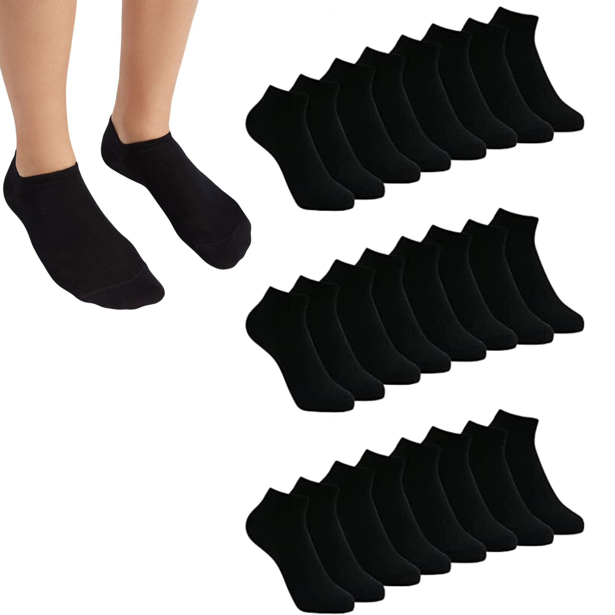 VS Calcetines hombre y mujer cortos de algodon 95% | colores, negros, blancos, grises tobilleros | Socks, calcetin bajos algodón para verano pack 6 a 12 | transpirables, invisibles, reforzados.
