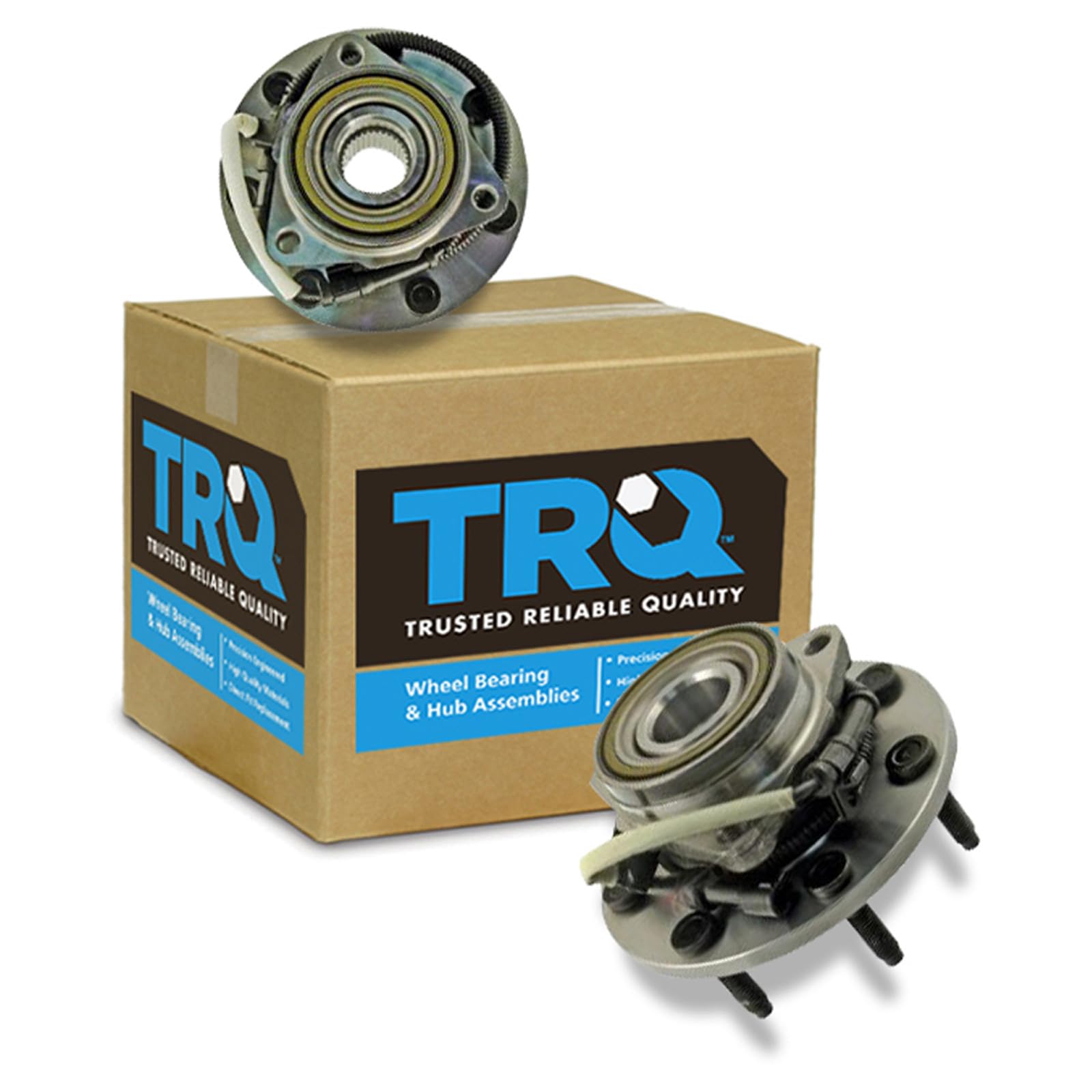 TRQ 2 Piece Front Wheel Bearing &amp; Hub Assembly Set 4WD